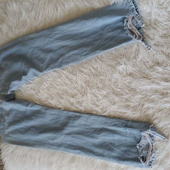 Brandy Melville Distressed Denim Pants Long Size Small - Picture 13 of 16